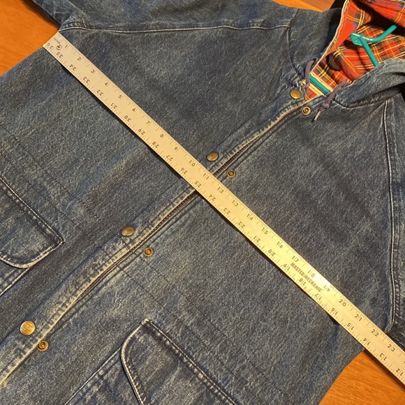 Vintage denim barn coat - flannel utility jacket - Picture 5 of 8